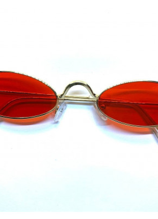 Стильные очки имиджевые унисекс красные в ретро стиле3 фото