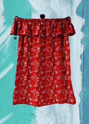 Новое (cток) стильное терракотовое платье primark в цветочный принт. размер uk6/eur34.4 фото