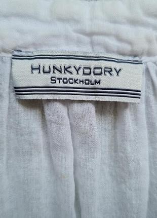 Белая хлопковая блуза hunkydory stockholm3 фото