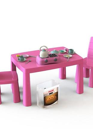 Детский игровой набор кухня doloni, столик + 2 стульчики + кухня, комплект
