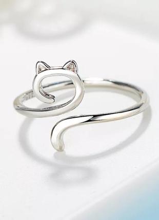 Кільце котик срібло 925 покриття каблучка кошеня