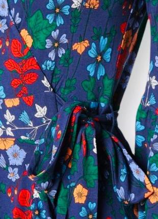 Розкішне фірмове плаття міді на запах з натуральної тканини4 фото