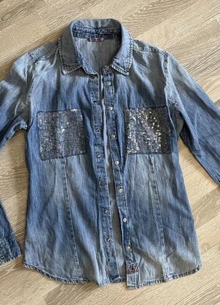 Джинсова сорочка guess