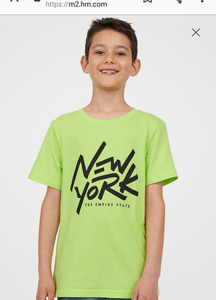 Футболка h&m яскрава з написом р. 14+ зріст 170