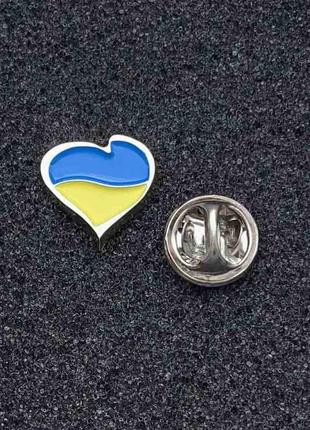 Патріотичний значок пін з україною в серці синьо-жовтий brgv1126173 фото