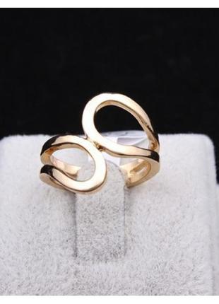 🏵стильное позолоченное кольцо, 16,5-17р., новое! арт.8041