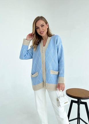 Кардиган жаккардовая вязка