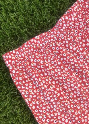 Летняя юбка в цветочек миди спідниця літня1 фото