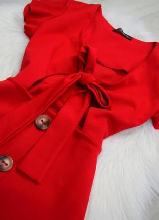 Сукня червона плаття міні на гудзиках6 фото