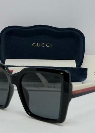 Окуляри в стилі gucci красиві жіночі сонцезахисні окуляри чорні поляризированные