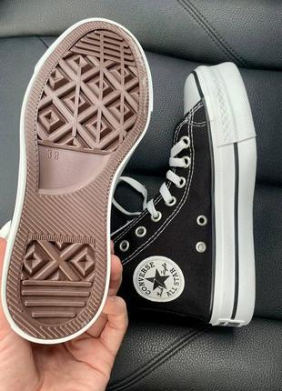 🖤 converse chuck taylor high sole black трендові чорні кеди конверс на високій підошві весна літо классические черные кеды на высокой платформе2 фото