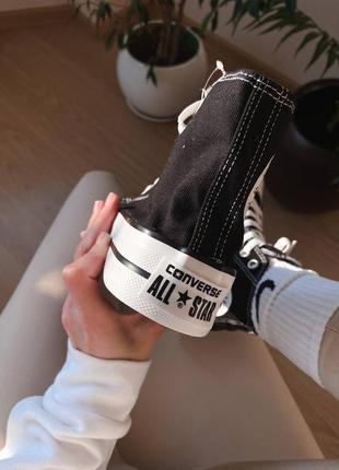 🖤converse chuck taylor all star platform трендові чорні кеди на високій платформі весна літо женские массивные кеды конверс черные на высокой подошве8 фото