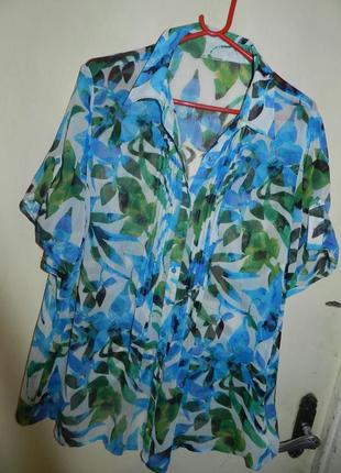 Яркая блузка на пуговичках,большого размера1 фото