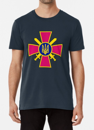 Чоловіча та жіноча патріотична футболка з принтом логотип герб зсу зсу6 фото