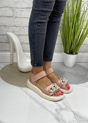Босоножки женские квадратный носок, натуральная кожа7 фото