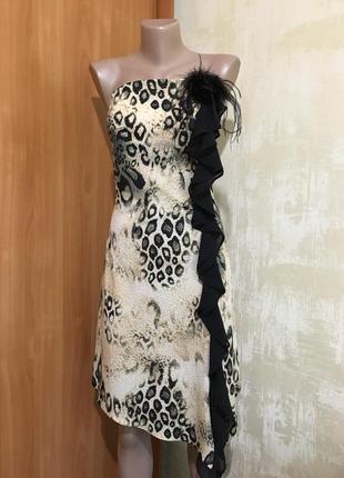 Леопардовое коктейльное платье.италия!!1 фото