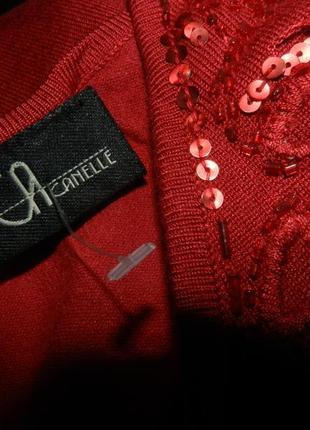 Красивая,трикотажная блузка-джемпер с пайетками и бисером,большого размера,cacanelle