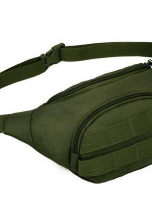 Мужская армейская сумка на пояс 136-g зеленая1 фото