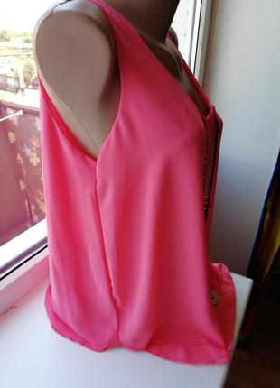 🌹 ніжно-рожева блузка трапеція з прикрасою🌿блуза з v-подібним вирізом🌹топ3 фото