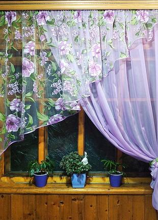 Фіранка готова коротке анжеліка бузок права