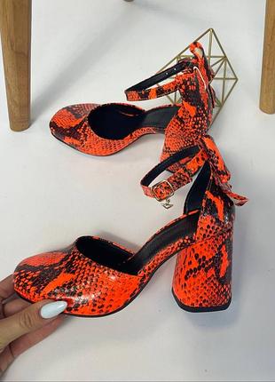 Помаранчеві неонові босоніжки bant 🎀 натуральна шкіра 🔰 неоновые оранжевые босоножки bant 🎀 кожа натуральна
