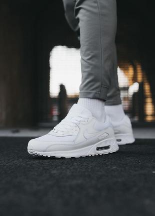 Мужские кроссовки nike platinum air max 90 white 40-44-45-46