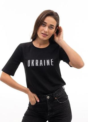 Футболка женская патриотическая "ukraine" черная modna kazka mkar46584-2