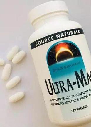 Source naturals ultra-mag магний и витамин в6. 120 таблеток.3 фото