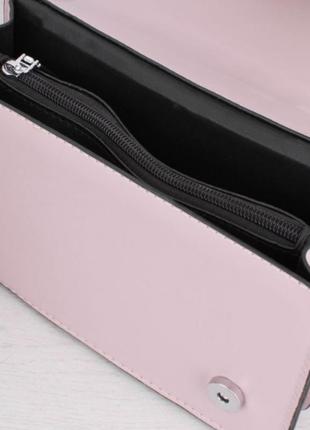 Стильная розовая пудра сумка сумочка клатч на длинной ручке цепочке3 фото