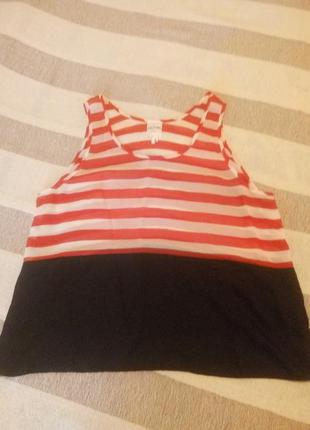 Майка топ прозрачный шифон морской стиль. monki оригинал