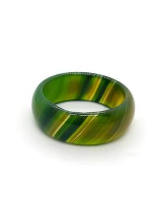 🔺🍀💍 кільце натуральний цільний камінь зелений агат р. 19, 19,5