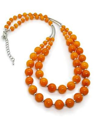 🦊🌻 ожерелье колье двухрядное натуральный камень тонированный кварц