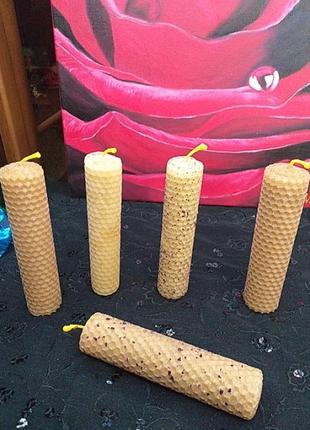 Набор свечей из вощины(3 шт) ручной работы