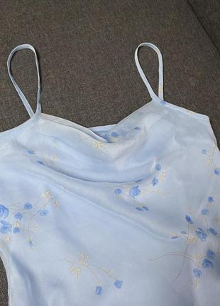 Красивое платье мелкий цветочный принт в бельевом стиле водопад комбинация4 фото