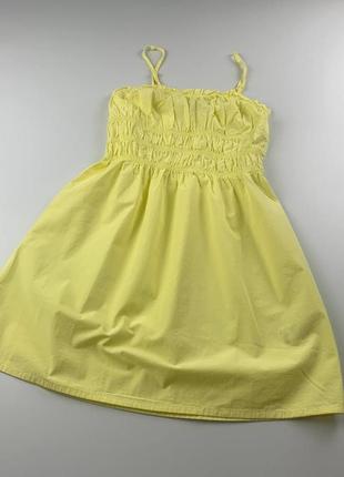 Сарафан na-kd хлопкок желтый (nakd000035) платье на бретелях5 фото