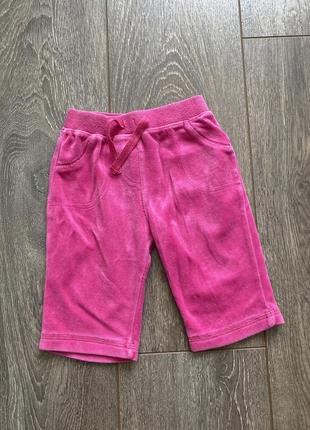 Розовые велюровые шорты бриджи