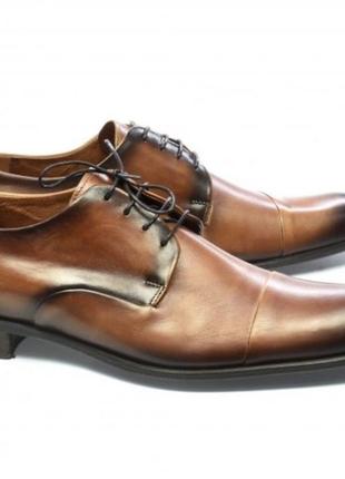 Fabio conti чоловічі базові коричневі туфлі на шнурівці розмір 39 в наявності