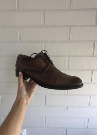 Fabio conti мужские базовые коричневые туфли на шнуровке размер 39 в наличии3 фото