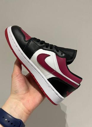 Женские кроссовки nike air jordan 1 low bred toe 36-37-38-39-40-414 фото