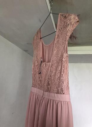 Новое платье сарафан  only xs-s макси длинное кружевное розовое2 фото