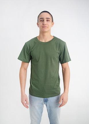 Мужская военная футболка олива, хлопок 95% еластан 5%, футболка хаки под форму мужская женская