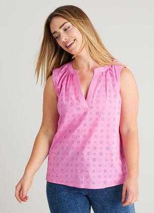 Топ блузка без рукавов розового цвета