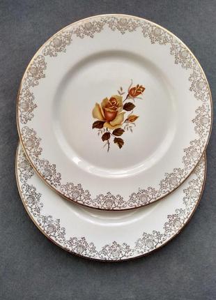 Фарфорові тарілки "yellow roses" myott fine ironstone staffordshire england,костяний фарфор