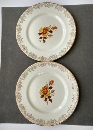 Фарфорові тарілки "yellow roses" myott fine ironstone staffordshire england,костяний фарфор3 фото