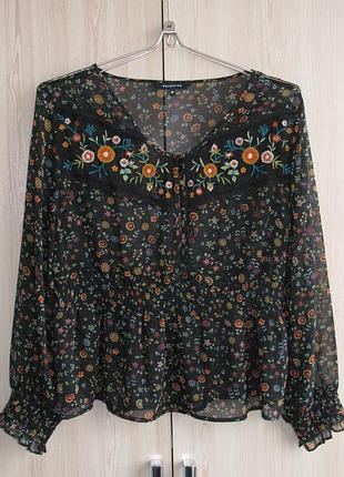Шифонова блуза з вишивкою бренд peacocks англія