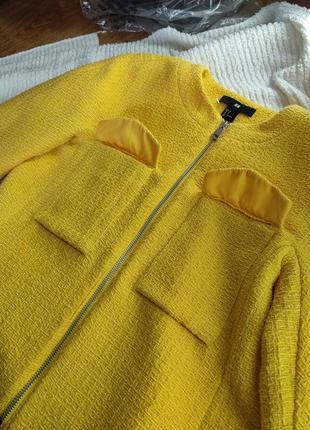 Твідова куртка,піджак від h&m яскравого жовтого кольору (yellow jacket)6 фото