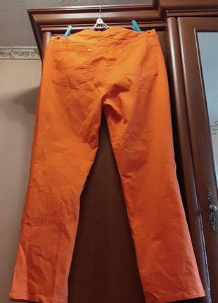 Стрейчевые брюки оранжевые штаны зауженные джинсы5 фото