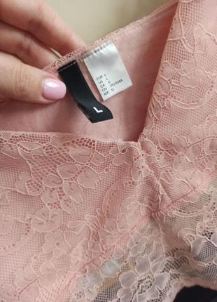 L / кружевной кроп топ майка маечка  divided h&m4 фото