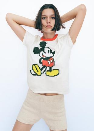 Футболка mickey mouse zara розмір с оригінал нова колекція6 фото