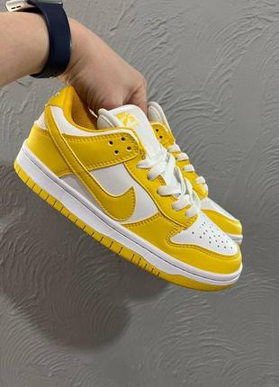 Женские кроссовки nike sb dunk low yellow white 36-37-38-39-40-42